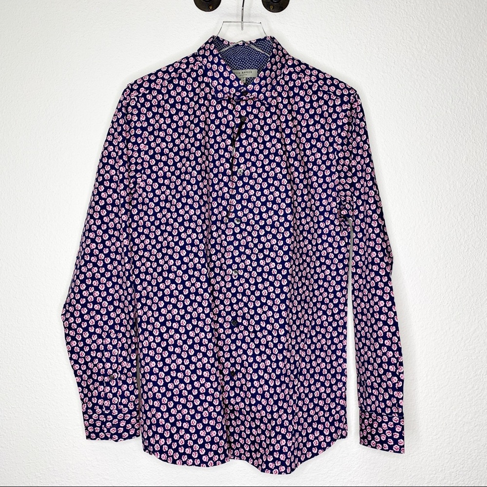 NWOT Ted Baker Rose Long Sleeve Button Down Shirt - European 3
